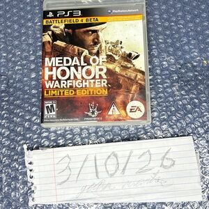 Medal of Honor Warfighter Limited Edition (PS3) - Red/Black/Yellow Cover